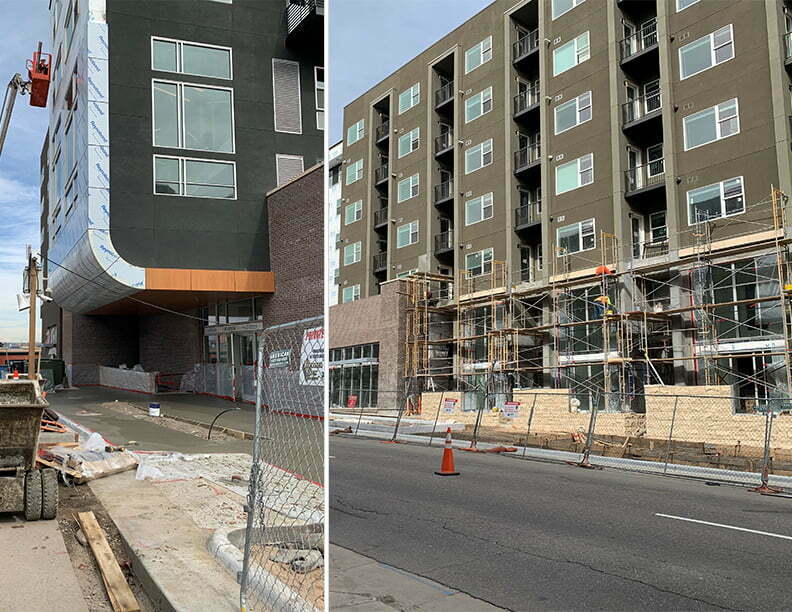 Exterior photo of the construction at Canvas in Denver, Colorado