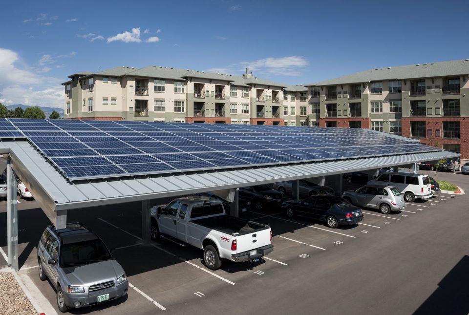 Solar Panels at Wheat Ridge Town Center